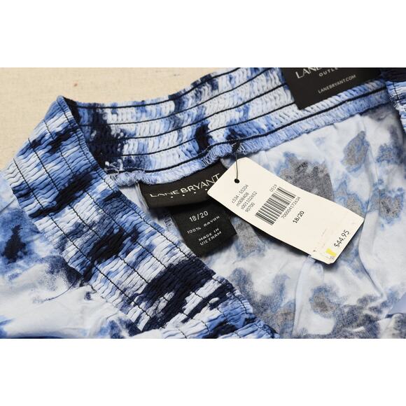 NEW Lane Bryant Plus Size 18/20 Blue Tie Dye Rayon Pull On Shorts - Picture 7 of 8